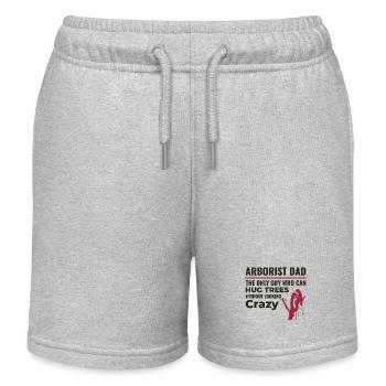 Arborist Dad Tree Surgeon Climber Climbing Trimmer - Kids Organic Sweat Shorts by Stanley/Stella - heather grey - Front