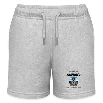 Contrôleur de la circulation aérienne ATC Aviation Humour Avion - Short de jogging enfant bio Stanley/Stella - gris chiné - Devant