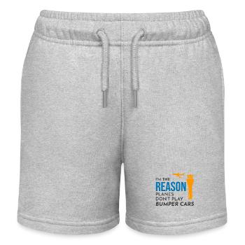 Contrôleur de la circulation aérienne ATC Aviation Humour Avion - Short de jogging enfant bio Stanley/Stella - gris chiné - Devant