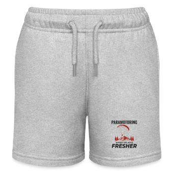 Motorschirmpilot Motorschirm Motorschirm - Kinder Organic Joggingshorts Mini Bolter von Stanley/Stella - Grau meliert - Vorne