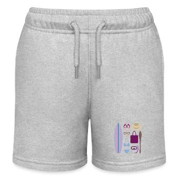 Sommer Sonne Strand - Kinder Organic Joggingshorts Mini Bolter von Stanley/Stella - Grau meliert - Vorne