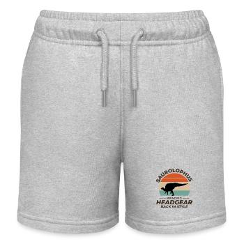 Fossile de dinosaure dino de dinosaure Saurolophus - Short de jogging enfant bio Stanley/Stella - gris chiné - Devant