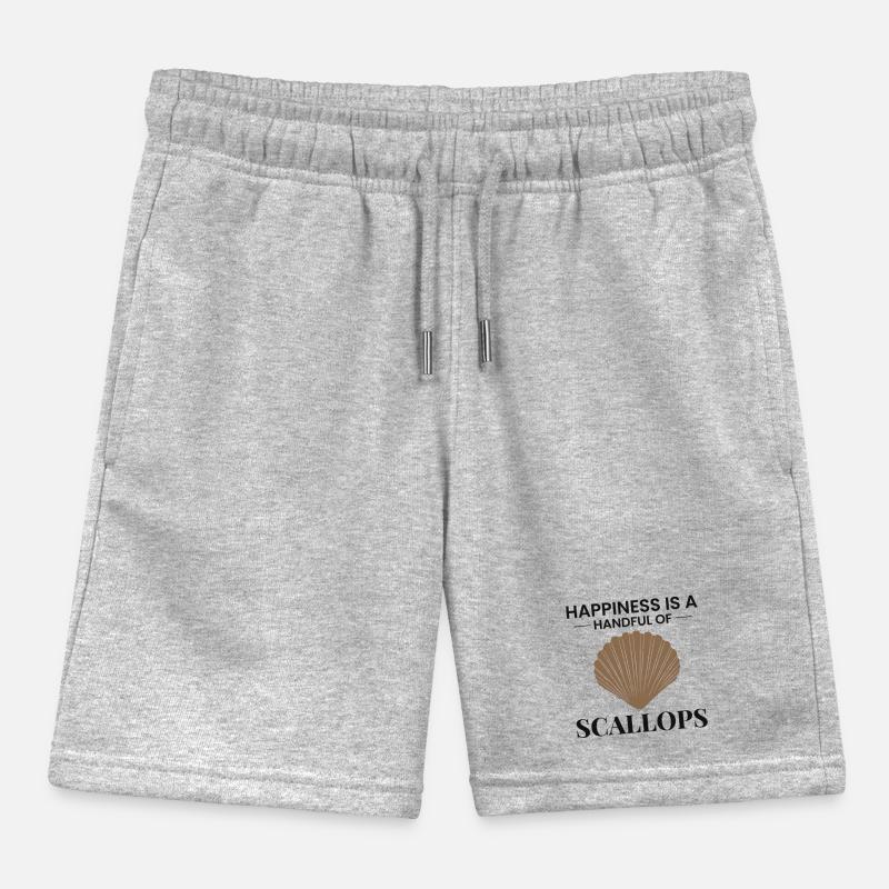 Scallop Seashells Collector Beachcomber Shellfish Kids Organic Sweat Shorts by Stanley/Stella