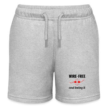 Elektriker: kabellos und liebevoll leben - Kinder Organic Joggingshorts Mini Bolter von Stanley/Stella - Grau meliert - Vorne