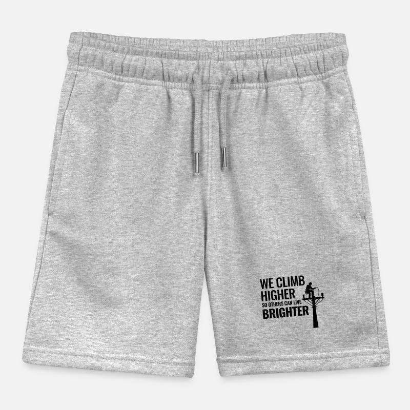 Lineman Climb Higher Bright Future Power Grid Kids Organic Sweat Shorts by Stanley/Stella