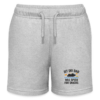 Jetski-Papa – wird für Snacks rasen - Kinder Organic Joggingshorts Mini Bolter von Stanley/Stella - Grau meliert - Vorne