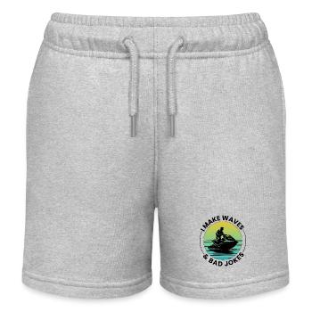 Ich mache Wellen & schlechte Witze Jetski fahren - Kinder Organic Joggingshorts Mini Bolter von Stanley/Stella - Grau meliert - Vorne