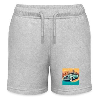 Voiture cabriolet vintage shabby chic - Short de jogging enfant bio Stanley/Stella - gris chiné - Devant