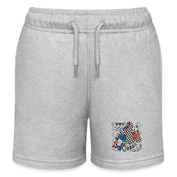 Schulkind 2026 Einschulung erste Klasse Doodle - Kinder Organic Joggingshorts Mini Bolter von Stanley/Stella - Grau meliert - Vorne
