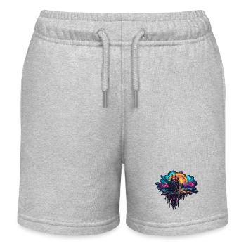 Ship / Boat / Anchor / Sea / Ocean / Captain - Kids Organic Sweat Shorts by Stanley/Stella - heather grey - Front