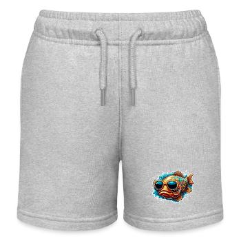 Fisch / Tier / Aquarium / Wasser / Teich / See - Kinder Organic Joggingshorts Mini Bolter von Stanley/Stella - Grau meliert - Vorne