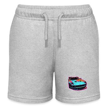 Car / Vehicle / Passenger Car / Mobile / Old Timer / Driving - Kids Organic Sweat Shorts by Stanley/Stella - heather grey - Front