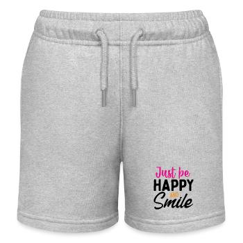 Design Just be happy and smile - Short de jogging enfant bio Stanley/Stella - gris chiné - Devant