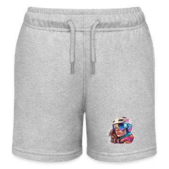 Snowboarder / Wintersport / Piste / Schnee / Alpen - Kinder Organic Joggingshorts Mini Bolter von Stanley/Stella - Grau meliert - Vorne
