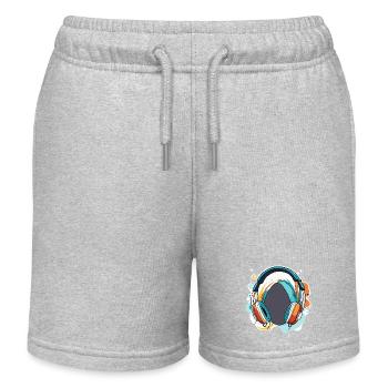 Headphones / Audio / Music / Sound / Studio / Cool - Kids Organic Sweat Shorts by Stanley/Stella - heather grey - Front