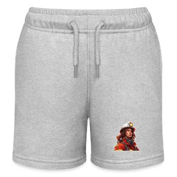 Pompier/Incendie/Incendie/Extinction/Héroïne - Short de jogging enfant bio Stanley/Stella - gris chiné - Devant