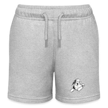 Felliger Bobtail I Beraded Collie Hund I Geschenk - Kinder Organic Joggingshorts Mini Bolter von Stanley/Stella - Grau meliert - Vorne