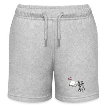 Es ist knutsch Esel Zeit - Kinder Organic Joggingshorts Mini Bolter von Stanley/Stella - Grau meliert - Vorne