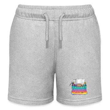 machine à écrire antique colorée pour les fans rétro - Short de jogging enfant bio Stanley/Stella - gris chiné - Devant