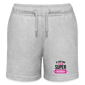Je suis une super maman - Short de jogging enfant bio Stanley/Stella - gris chiné - Devant
