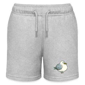 Comic dick fett Nordsee Moin Möwe Pier Hafen - Kinder Organic Joggingshorts Mini Bolter von Stanley/Stella - Grau meliert - Vorne