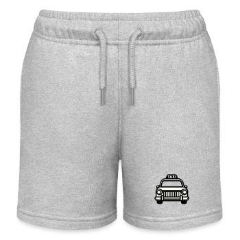Taxi in Schwarz Weiß - Kinder Organic Joggingshorts Mini Bolter von Stanley/Stella - Grau meliert - Vorne
