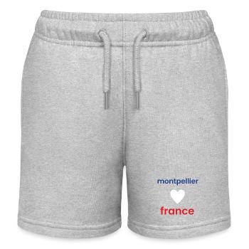 Montpellier Souvenir Frankreich Illustration - Kinder Organic Joggingshorts Mini Bolter von Stanley/Stella - Grau meliert - Vorne