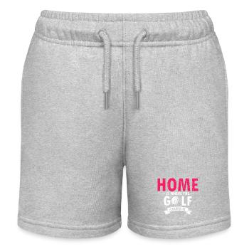 Home Is Where The Golf Course Is Quote - Kids Organic Sweat Shorts by Stanley/Stella - heather grey - Front