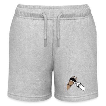 2 Coole Lamas Sonnenbrillen Lustige Nerd Freunde - Kinder Organic Joggingshorts Mini Bolter von Stanley/Stella - Grau meliert - Vorne