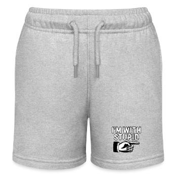 Je suis avec un graphique de pointage stupide - Short de jogging enfant bio Stanley/Stella - gris chiné - Devant