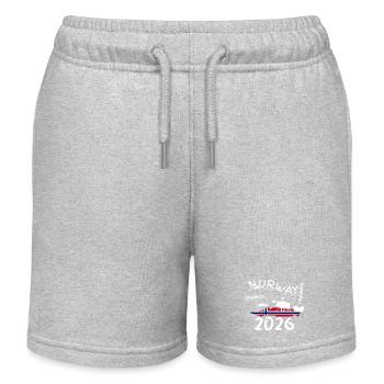 Norwegen 2026 Leng mit Bergen und Elch Angeln - Kinder Organic Joggingshorts Mini Bolter von Stanley/Stella - Grau meliert - Vorne