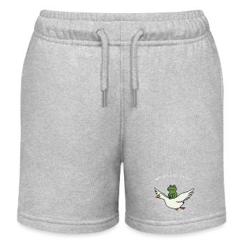 Dawn Ride Frog on Duck - Kids Organic Sweat Shorts by Stanley/Stella - heather grey - Front