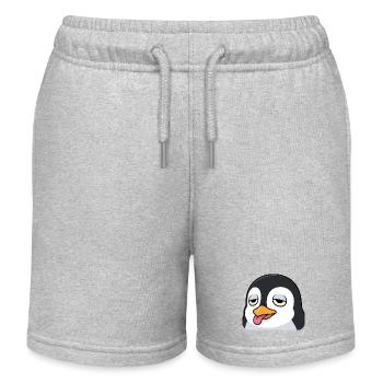 Lustiger Pinguin Cartoon Genervt Zunge Rausstrecke - Kinder Organic Joggingshorts Mini Bolter von Stanley/Stella - Grau meliert - Vorne