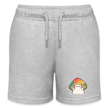 Un champignon hétéroclite marque la pierre - Short de jogging enfant bio Stanley/Stella - gris chiné - Devant