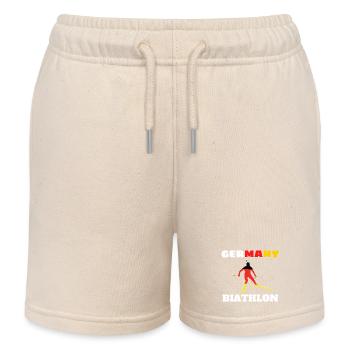 Silhouette biathlète avec drapeau Allemand - Short de jogging enfant bio Stanley/Stella - écru doux - Devant
