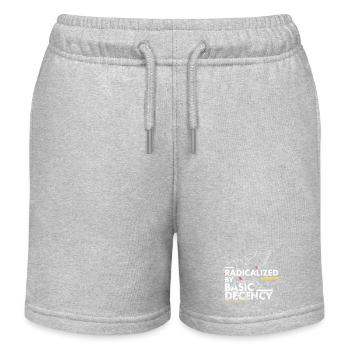 Radicalized by Basic Decency Statement Design - Kids Organic Sweat Shorts by Stanley/Stella - heather grey - Front