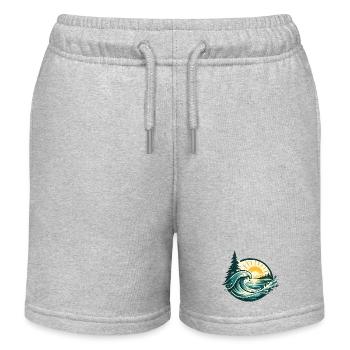 Wellenreiter am Sonnenuntergang - Kinder Organic Joggingshorts Mini Bolter von Stanley/Stella - Grau meliert - Vorne