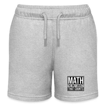 Math The Only Subject That Counts Nerd Mathe Logo - Kids Organic Sweat Shorts by Stanley/Stella - heather grey - Front