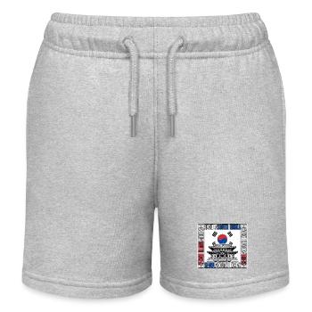 Séoul Corée du Sud, drapeau coréen Temple coréen - Short de jogging enfant bio Stanley/Stella - gris chiné - Devant