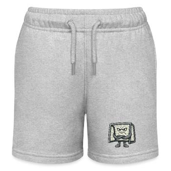 Grumpy Goal Net Funny Football Art - Kids Organic Sweat Shorts by Stanley/Stella - heather grey - Front