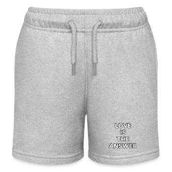 Love Is The Answer: Bold   - Kids Organic Sweat Shorts by Stanley/Stella - heather grey - Front