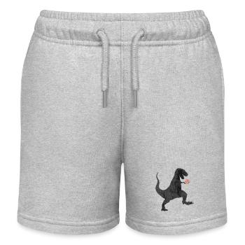Dino mit Melone - Kinder Organic Joggingshorts Mini Bolter von Stanley/Stella - Grau meliert - Vorne