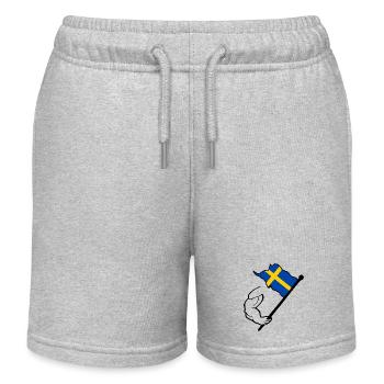 Schweden Flagge - Kinder Organic Joggingshorts Mini Bolter von Stanley/Stella - Grau meliert - Vorne