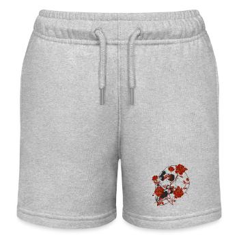 Flowers and Roses - Kids Organic Sweat Shorts by Stanley/Stella - heather grey - Front