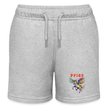 Fahre mit Stolz Majestätischer Regenbogen Pegasus Blutrot - Kinder Organic Joggingshorts Mini Bolter von Stanley/Stella - Grau meliert - Vorne