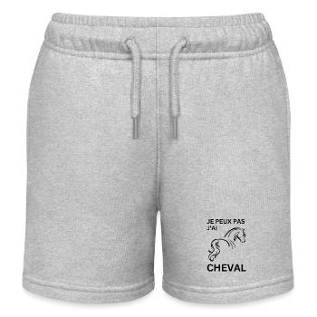 Je Peux Pas J'Ai Poney Cheval - Short de jogging enfant bio Stanley/Stella - gris chiné - Devant
