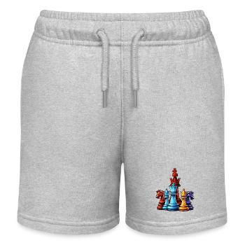 Schach / Figuren / Strategie / Denksport / Nerd - Kinder Organic Joggingshorts Mini Bolter von Stanley/Stella - Grau meliert - Vorne