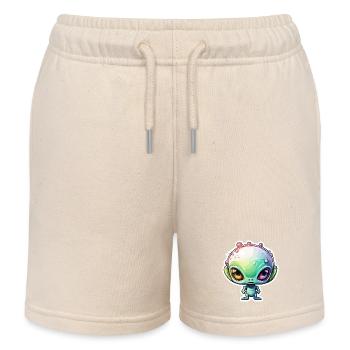 Alien / Außerirdisch / Ovni / Zone 51 / Tout / Mars - Short de jogging enfant bio Stanley/Stella - écru doux - Devant