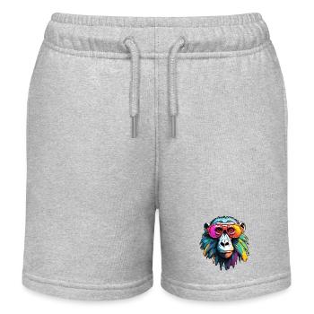 Monkey / Animal / Zoo / Babian / Wild / Comic - Kids Organic Sweat Shorts by Stanley/Stella - heather grey - Front