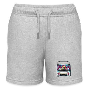 Radio / Analogique / Musique / Fréquence / Haut-parleurs - Short de jogging enfant bio Stanley/Stella - gris chiné - Devant